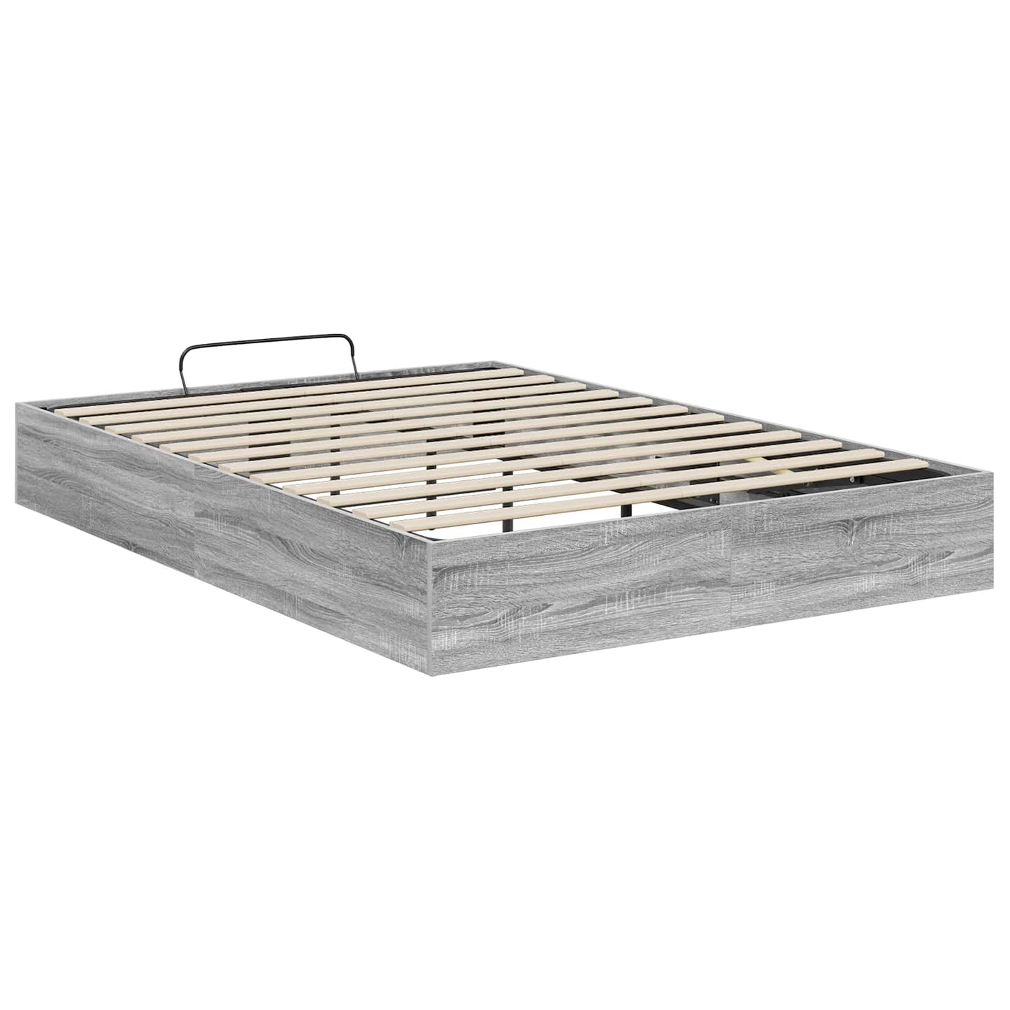 Ottoman Bed Frame Grey Sonoma 203 x 120 x 25 cm Engineered Wood