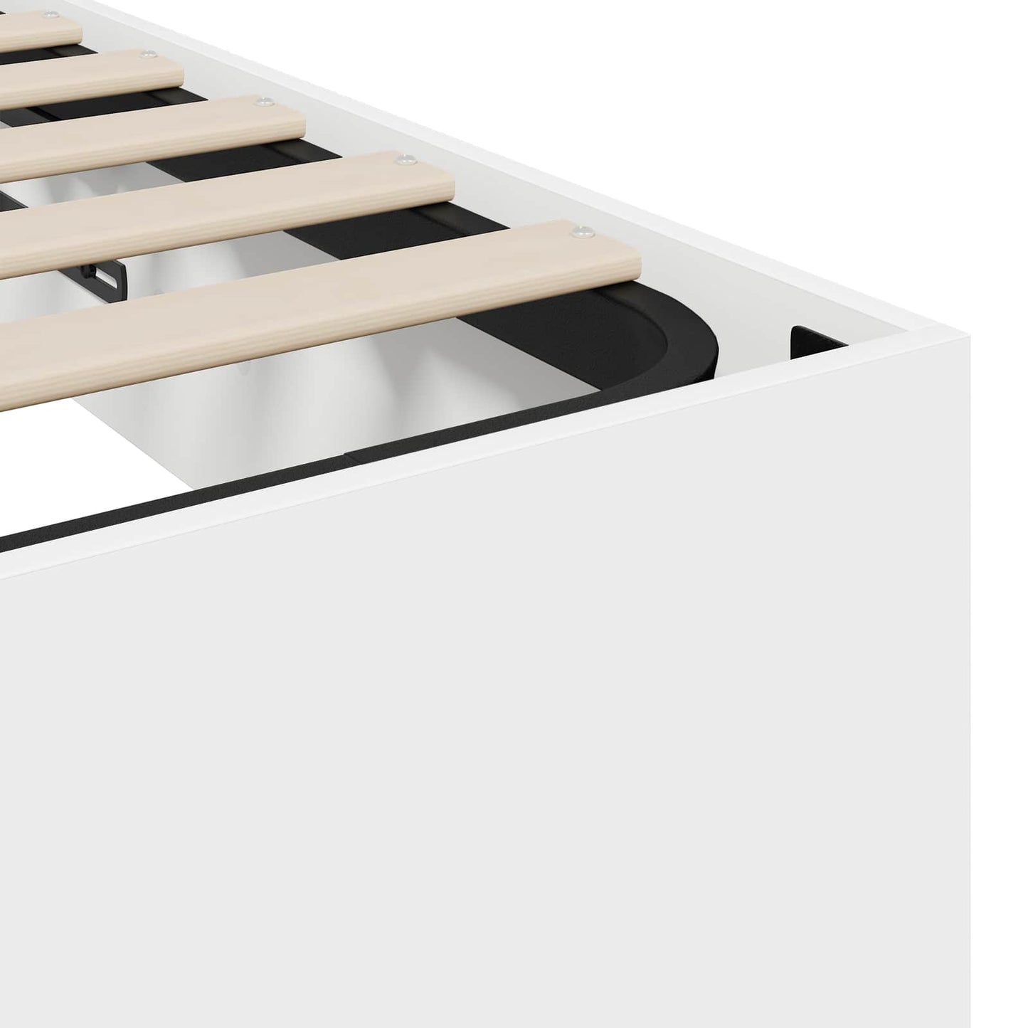 Ottoman Bed Frame White 203 x 90 x 25 cm Engineered Wood