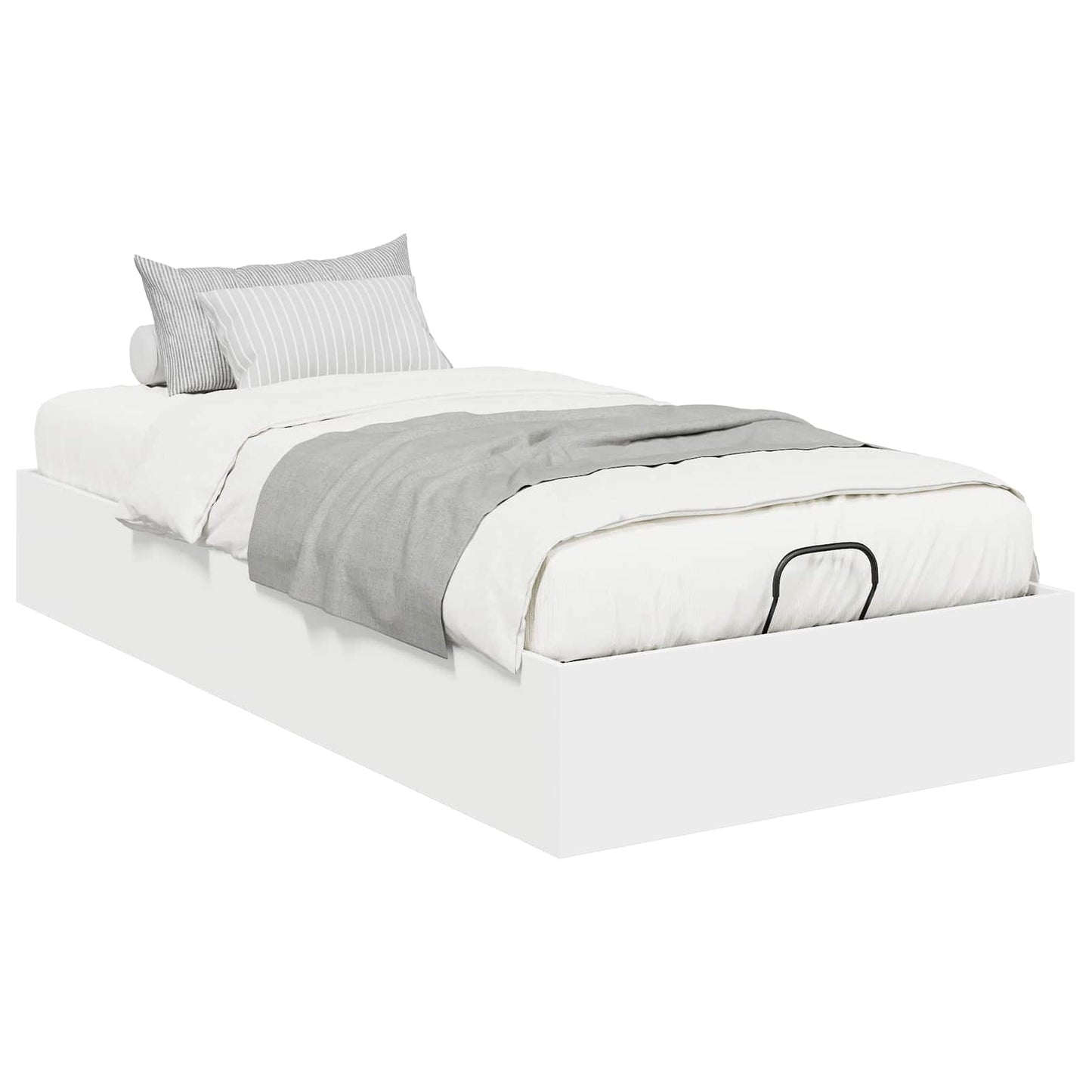 Ottoman Bed Frame White 203 x 90 x 25 cm Engineered Wood