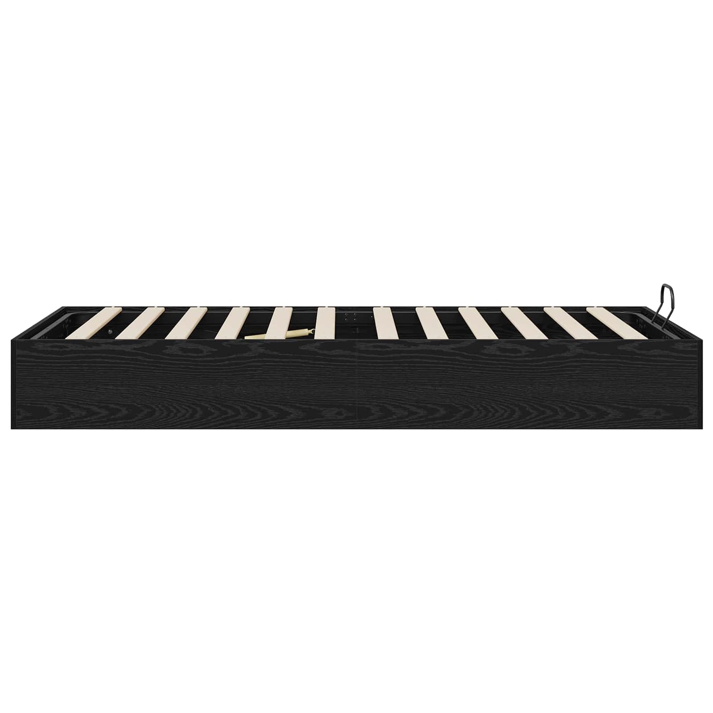 Ottoman Bed Frame Black Oak 203 x 90 x 25 cm Engineered Wood