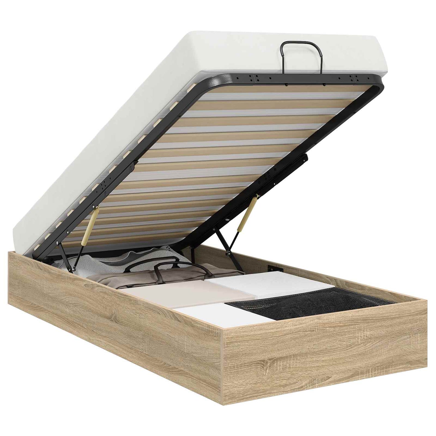 Ottoman Bed Frame Sonoma Oak 203 x 90 x 25 cm Engineered Wood