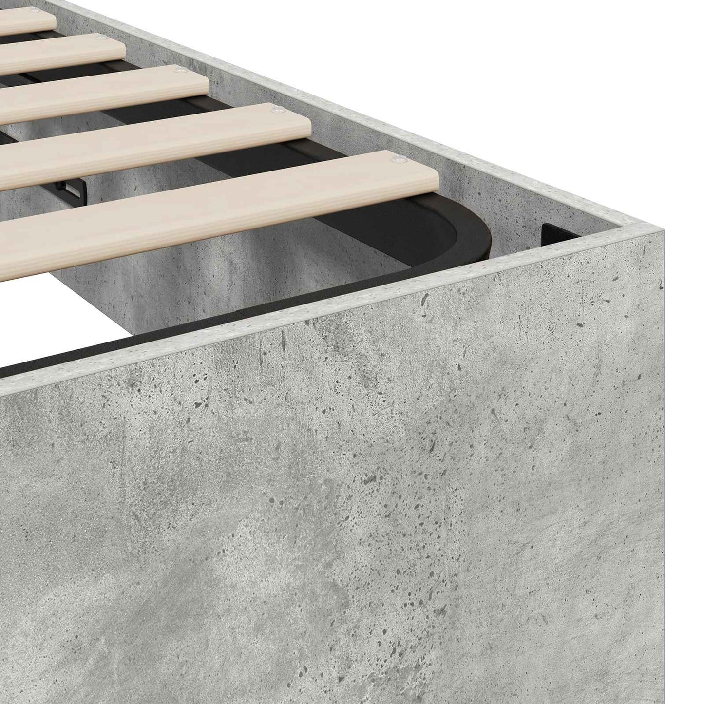 Ottoman Bed Frame Concrete Grey 90 x 200 cm Engineered Wood