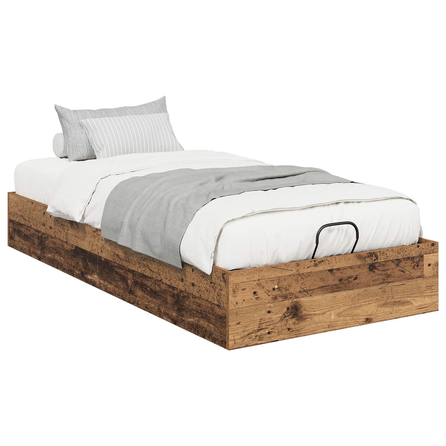 Ottoman Bed Frame Old Wood 203 x 90 x 25 cm Engineered Wood