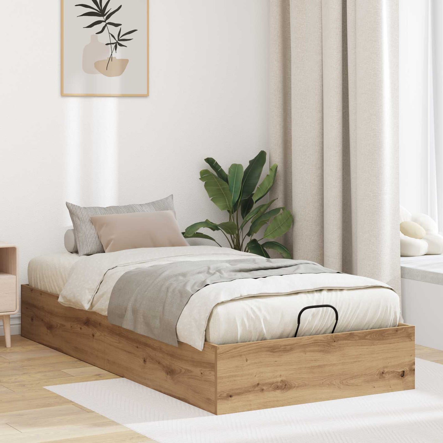 Ottoman Bed Frame Artisan Oak 90 x 200 cm Engineered Wood