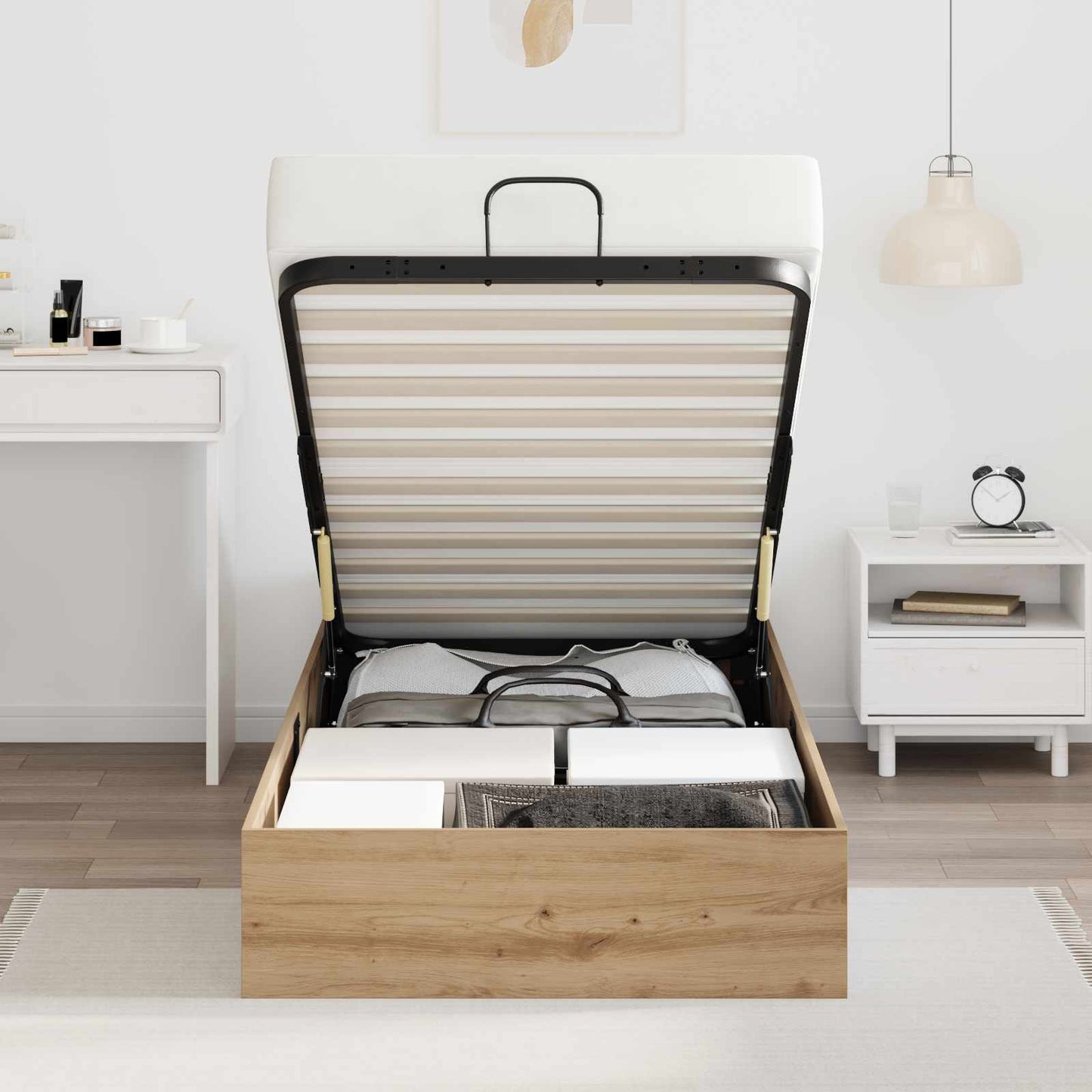 Ottoman Bed Frame Artisan Oak 90 x 200 cm Engineered Wood
