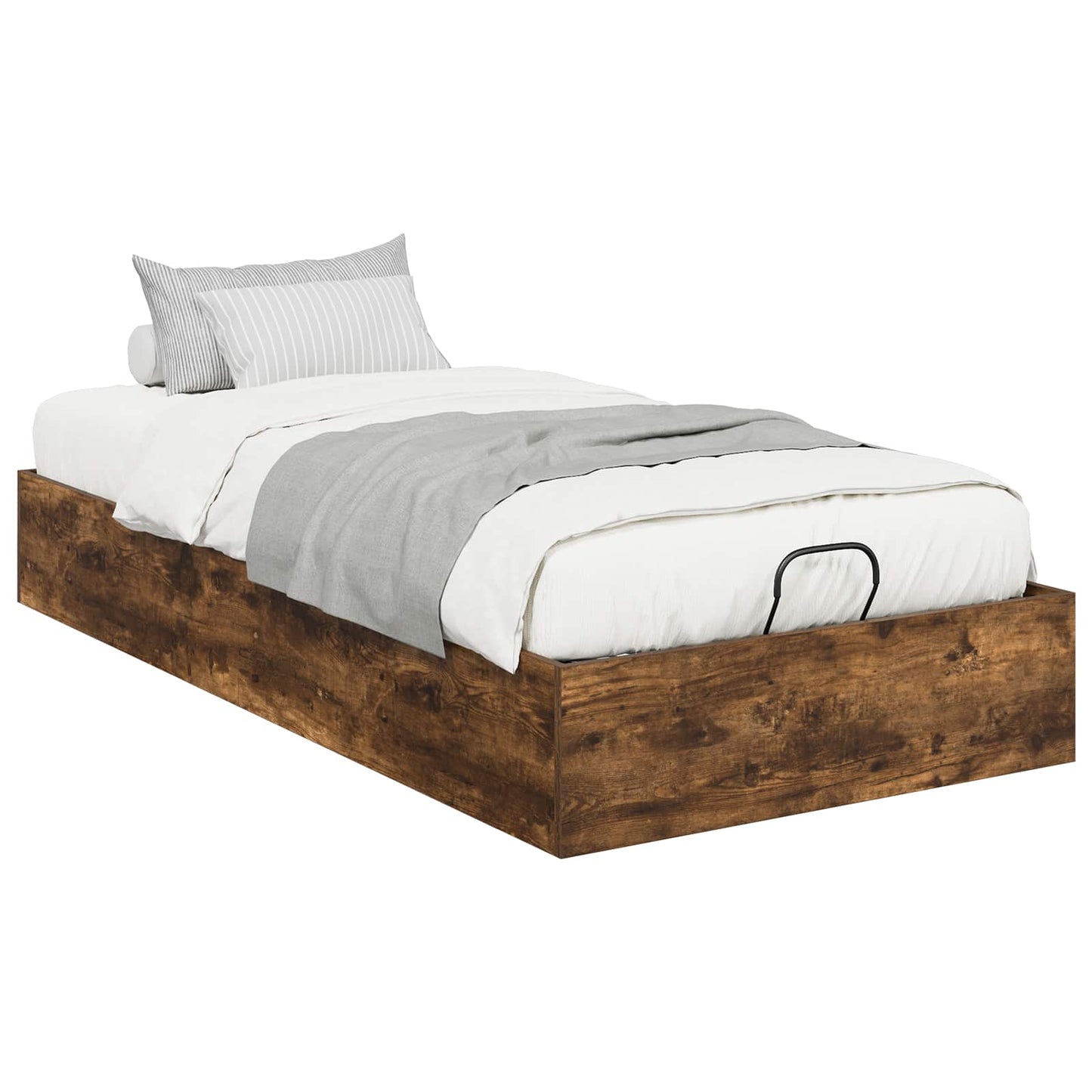 Ottoman Bed Frame Smoked Oak 80.5 x 200 cm Engineered Wood