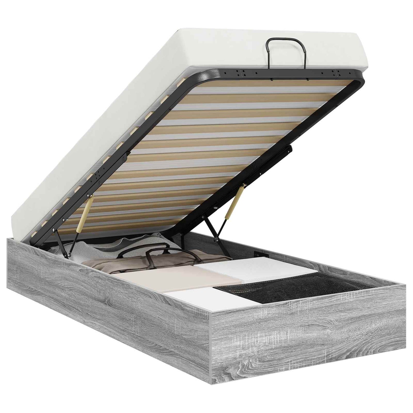 Ottoman Bed Frame Grey Sonoma 80.5 x 200 cm Engineered Wood
