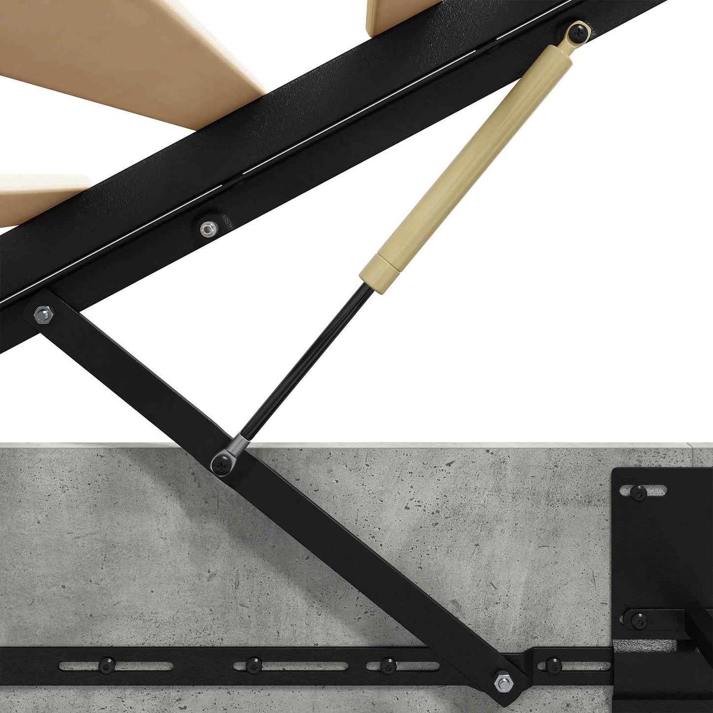 Ottoman Bed Frame Concrete Grey 140 x 200 cm Engineered Wood