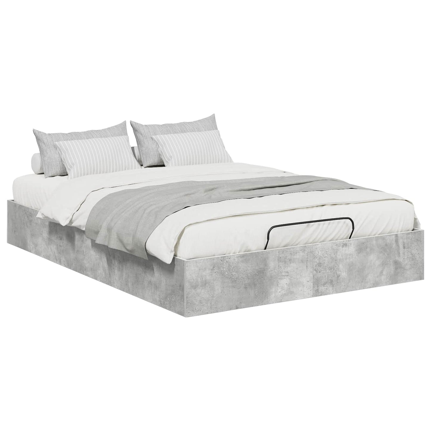 Ottoman Bed Frame Concrete Grey 140 x 200 cm Engineered Wood