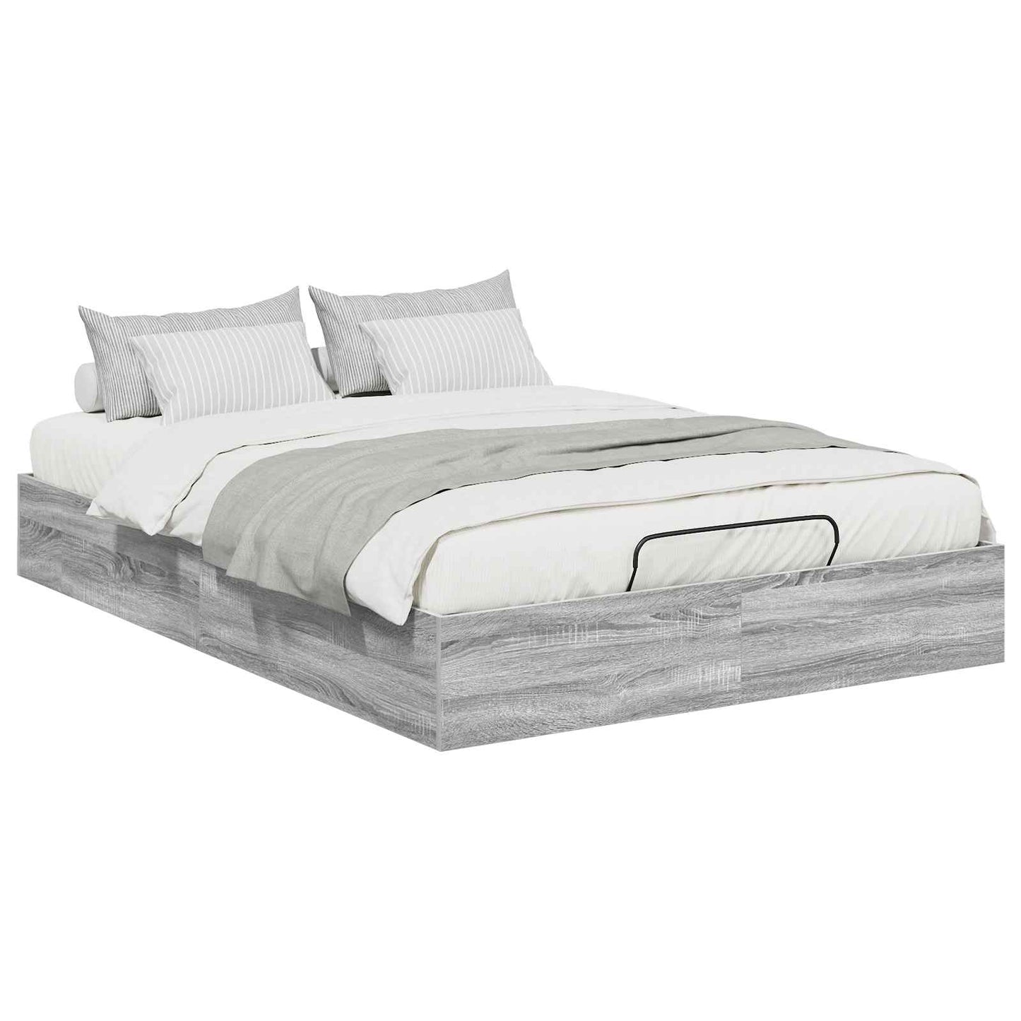 Ottoman Bed Frame Grey Sonoma 193 x 140 x 25 cm Engineered Wood