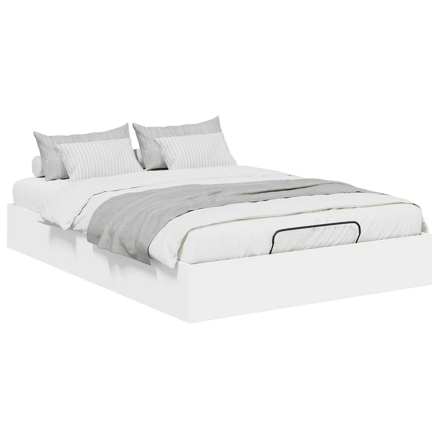 Ottoman Bed Frame White 193 x 135 x 25 cm Engineered Wood