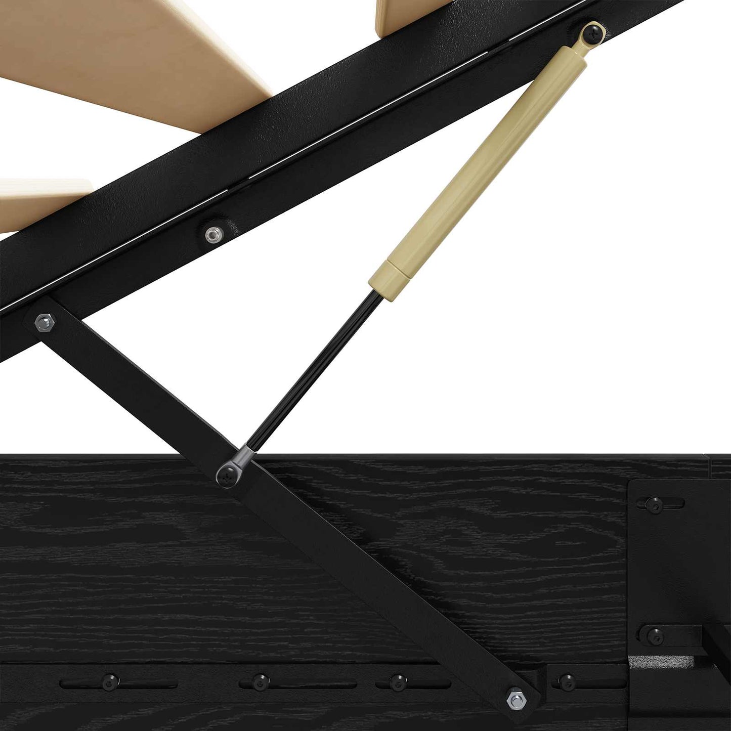 Ottoman Bed Frame Black Oak 193 x 135 x 25 cm Engineered Wood