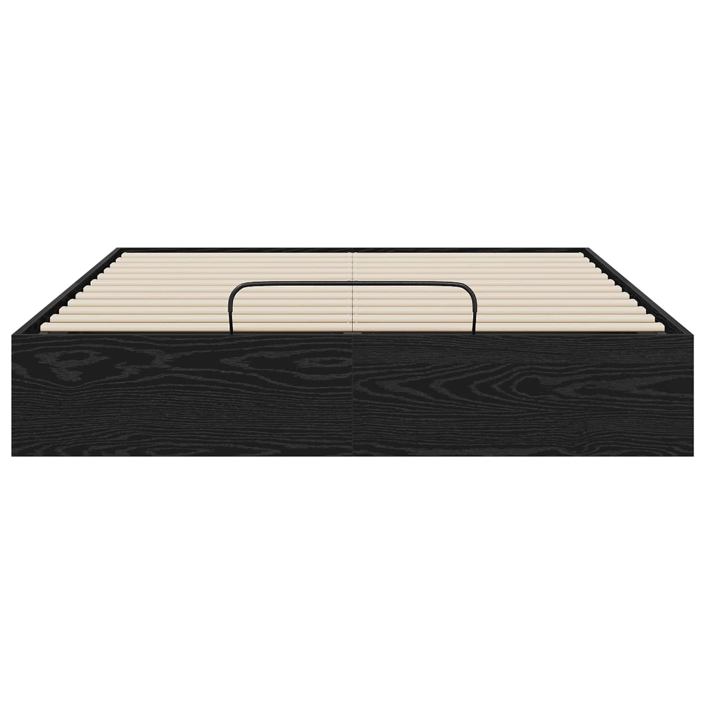 Ottoman Bed Frame Black Oak 193 x 135 x 25 cm Engineered Wood
