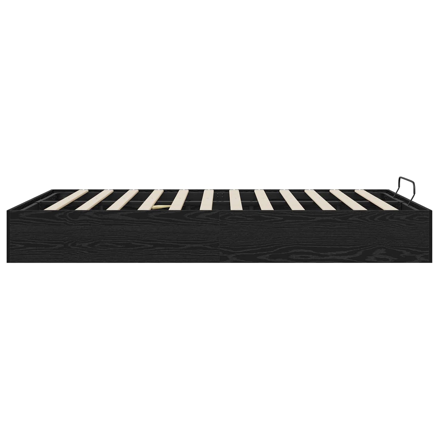 Ottoman Bed Frame Black Oak 193 x 135 x 25 cm Engineered Wood