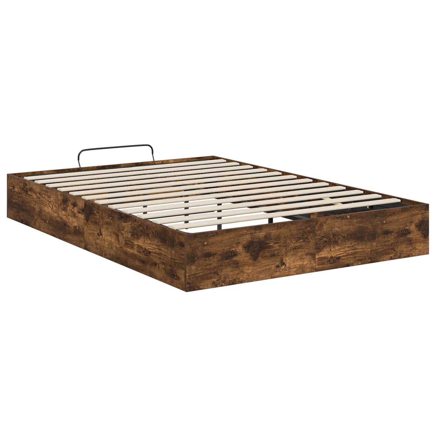 Ottoman Bed Frame Smoked Oak 193 x 120 x 25 cm Engineered Wood