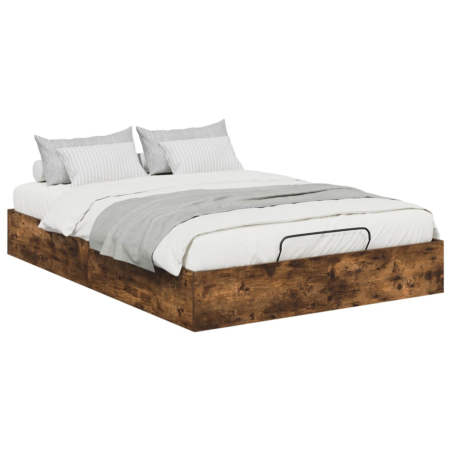 Ottoman Bed Frame Smoked Oak 193 x 120 x 25 cm Engineered Wood