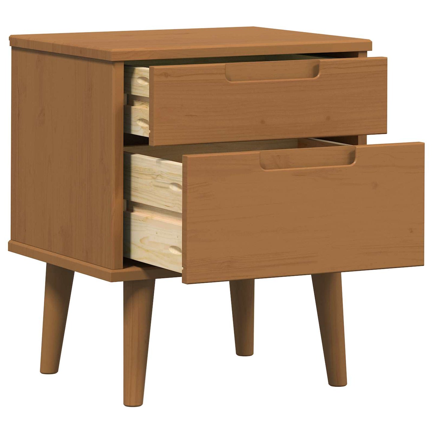 Bedside Cabinet MOLDE Caramel 40 x 35 x 48 cm Solid Pine Wood