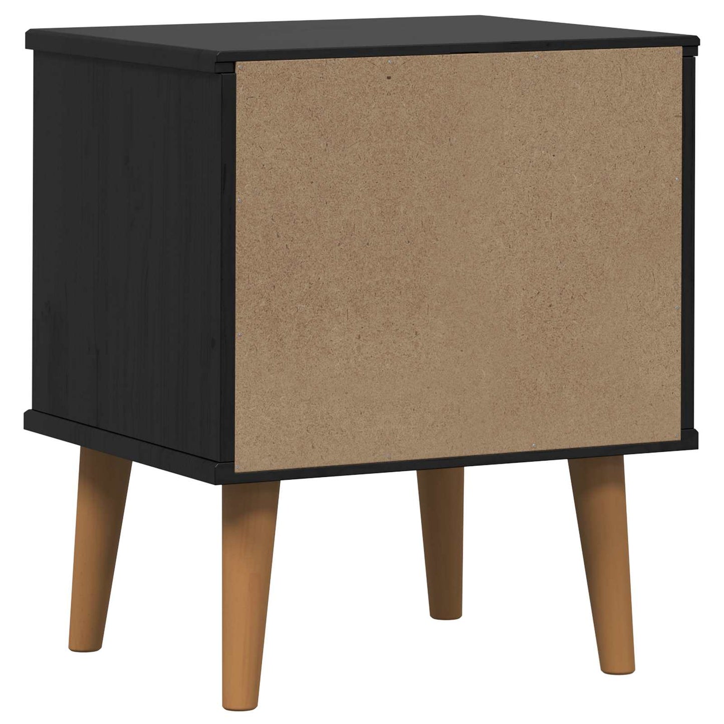 Bedside Cabinet MOLDE Black 40 x 35 x 48 cm Solid Pine Wood