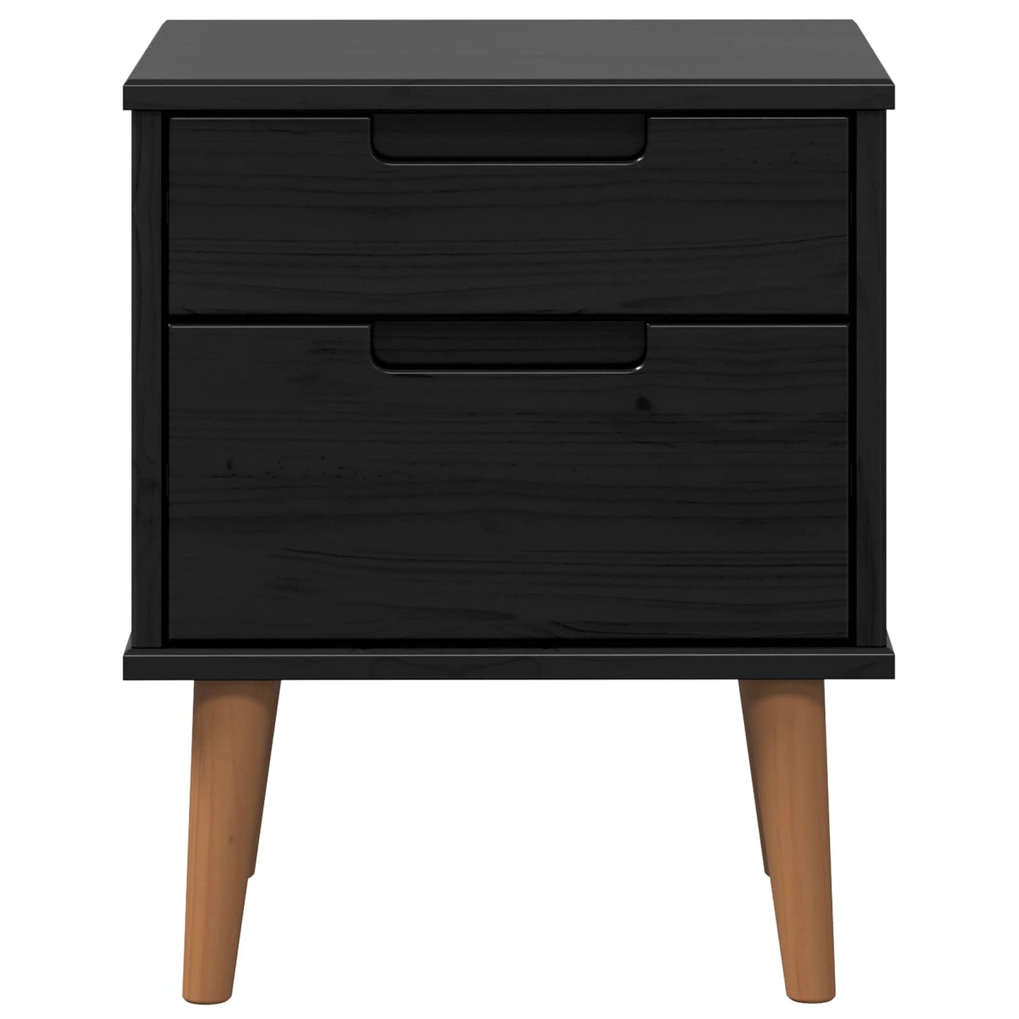 Bedside Cabinet Black 40 x 35 x 48 cm Solid Pine Wood