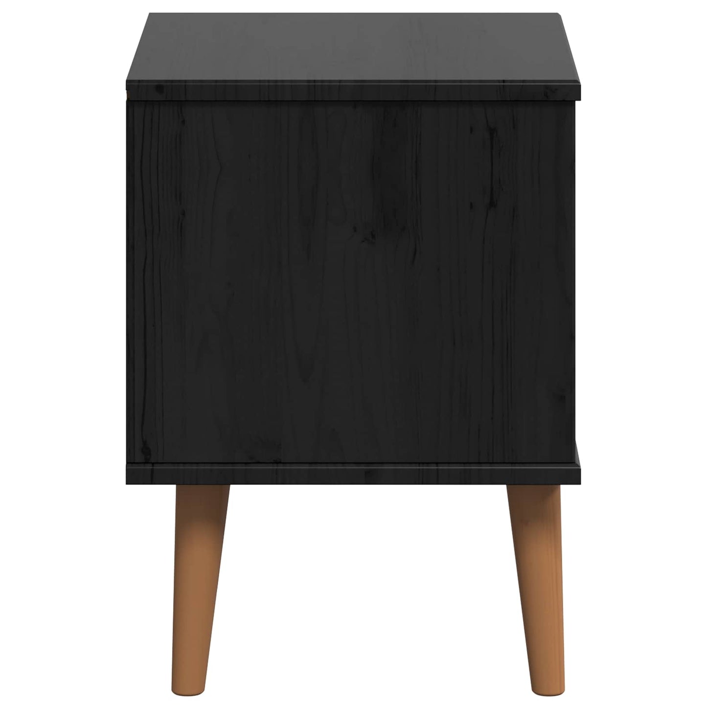 Bedside Cabinet MOLDE Black 40 x 35 x 48 cm Solid Pine Wood