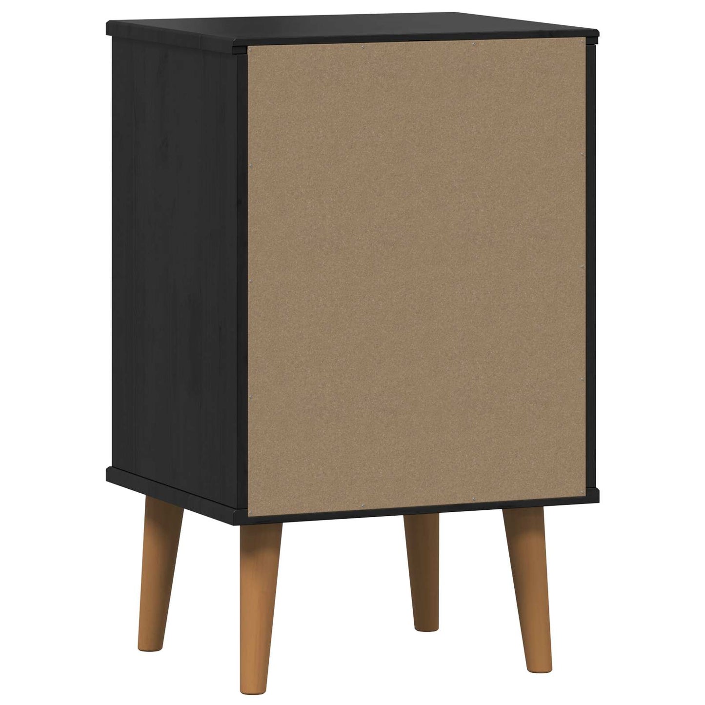 Bedside Cabinet MOLDE Black 40 x 35 x 65 cm Solid Pine Wood