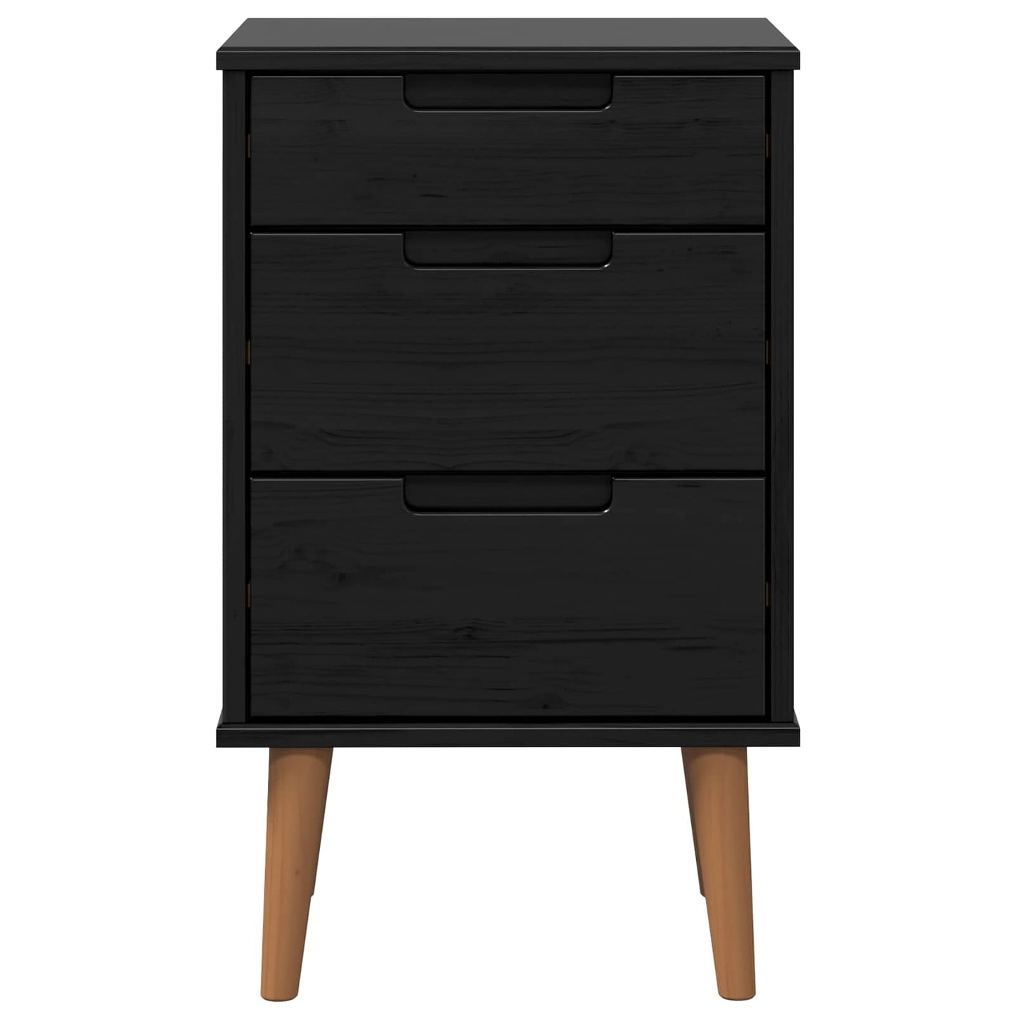 Bedside Cabinet MOLDE Black 40 x 35 x 65 cm Solid Pine Wood
