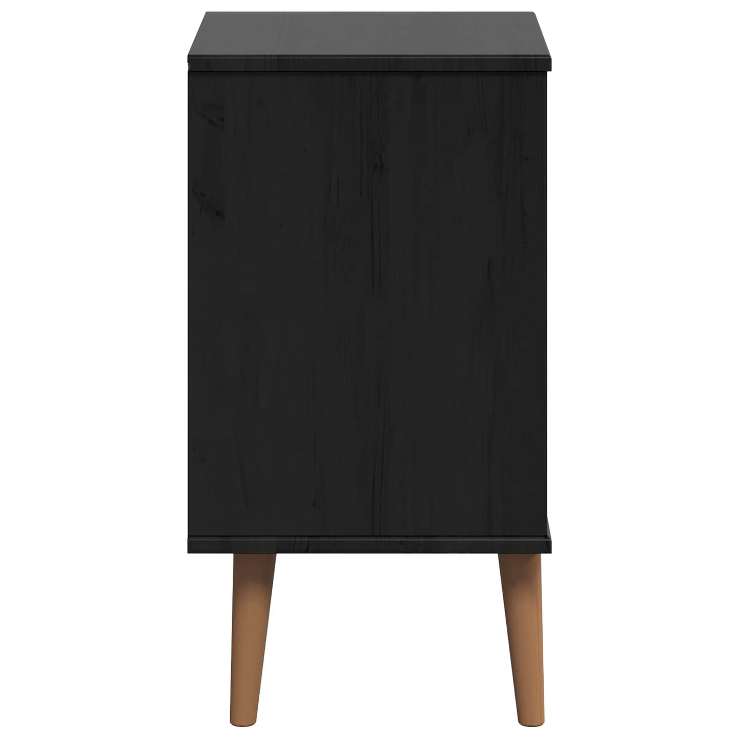 Bedside Cabinet Black 40 x 35 x 65 cm Solid Pine Wood