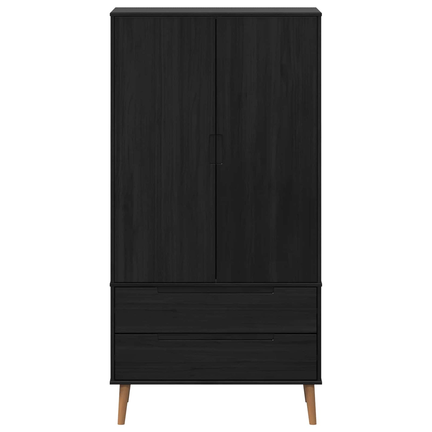 Wardrobe MOLDE Black 90 x 55 x 175 cm Solid Pine Wood
