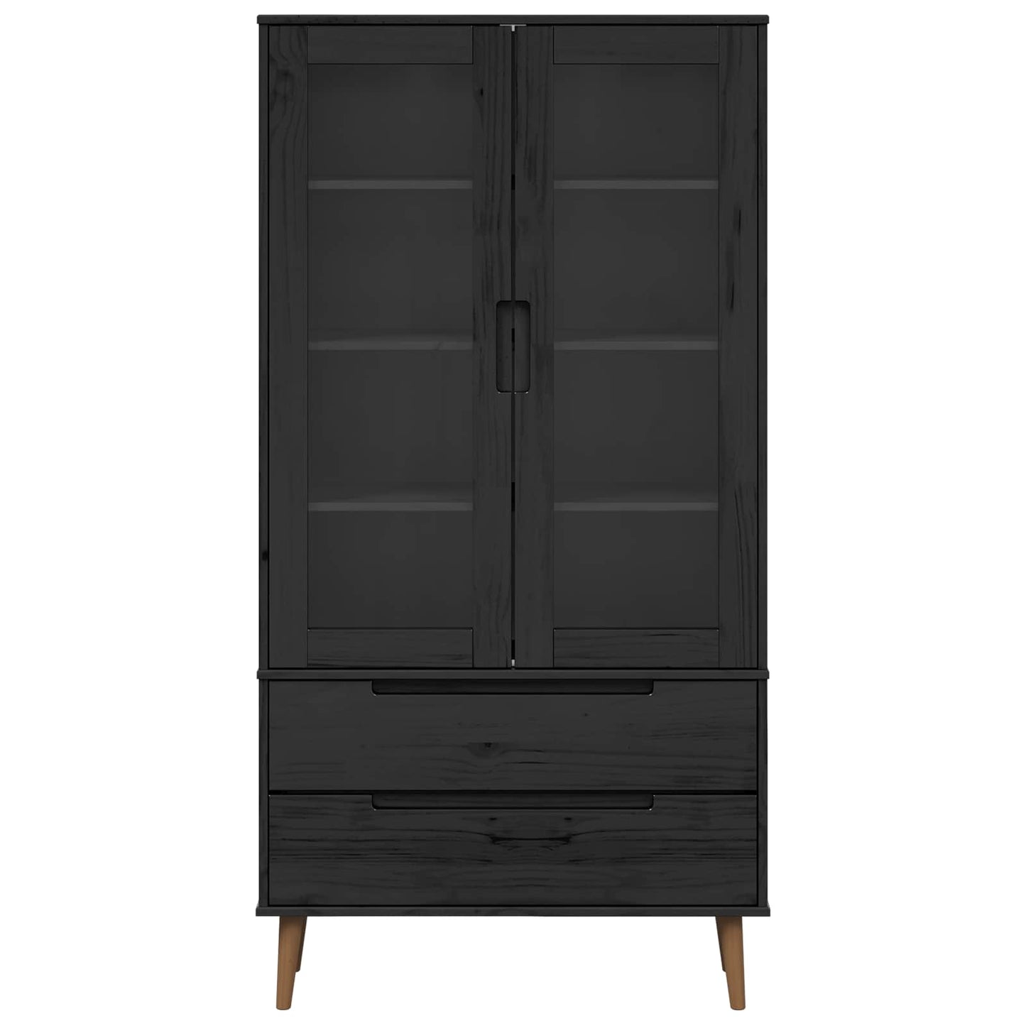 Glass Display Cabinet MOLDE 90 x 35 x 175 cm Solid Pine Wood