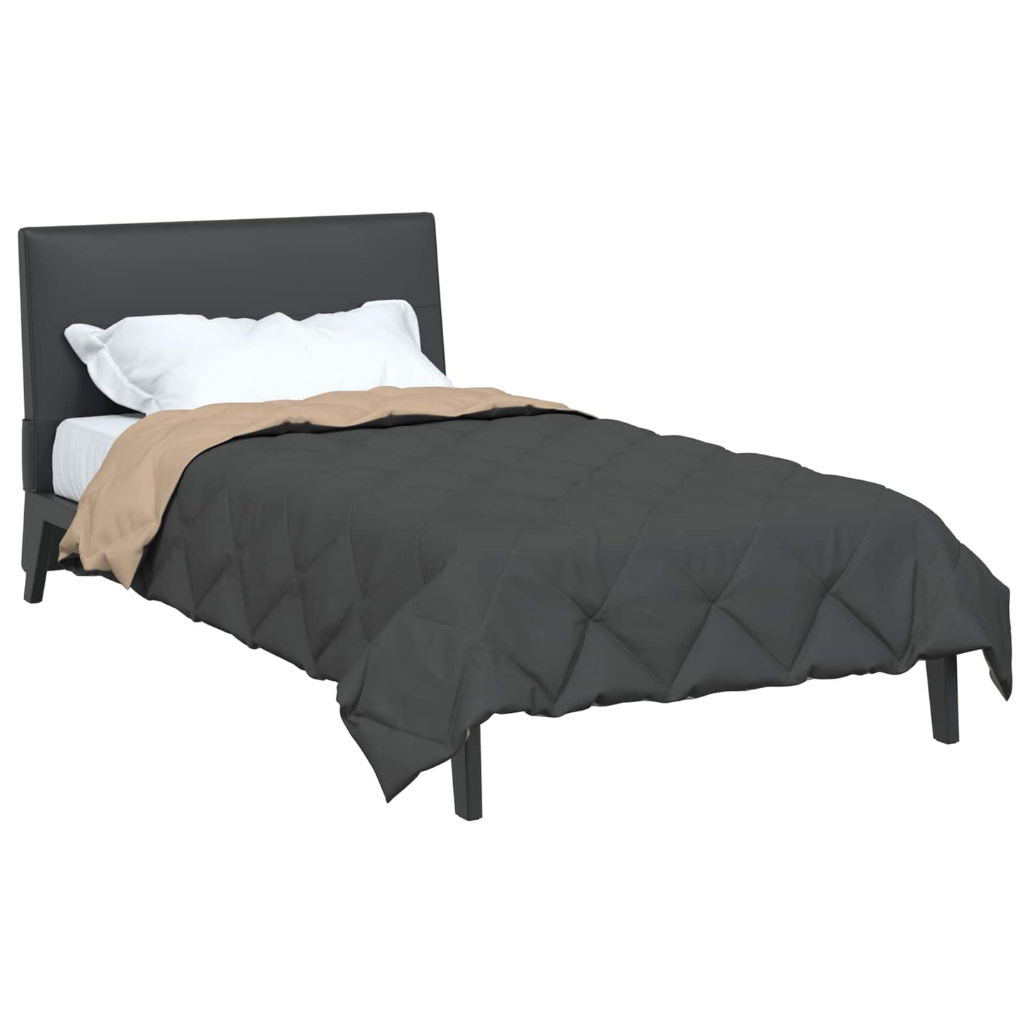 Summer Duvet Anthracite and Taupe 200 x 135 cm Microfiber