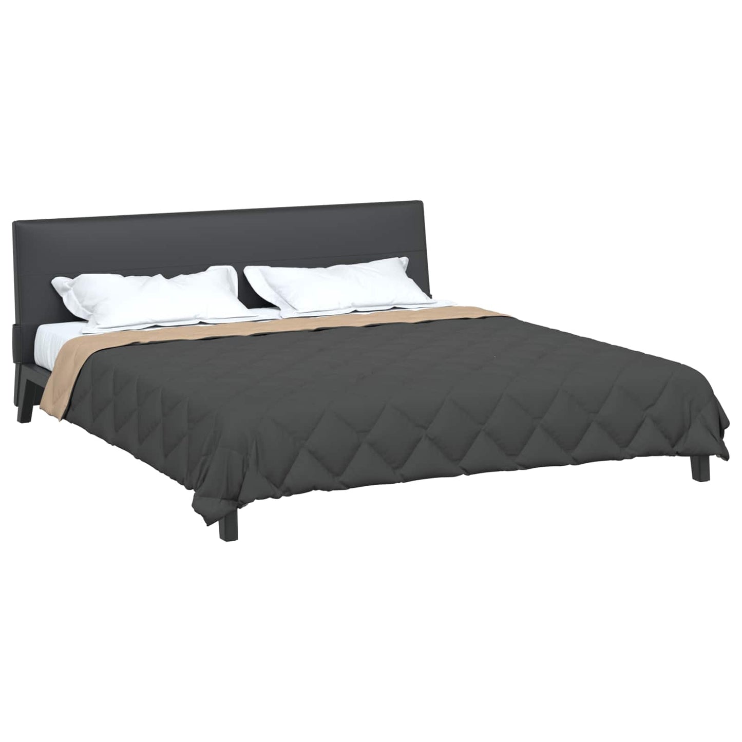 Summer Duvet Anthracite and Taupe 220 x 260 cm Microfiber
