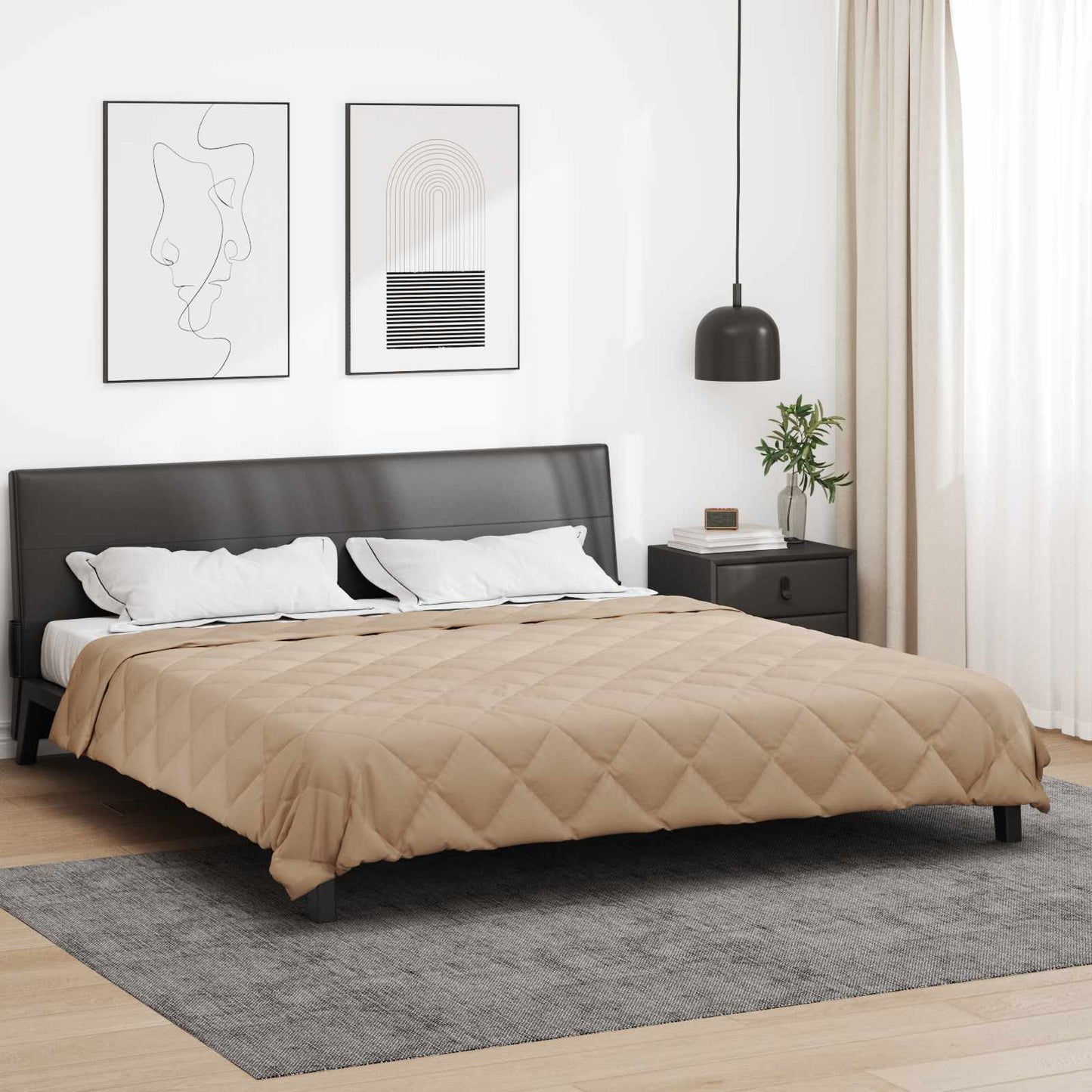 Summer Duvet Taupe 220 x 260 cm Microfiber