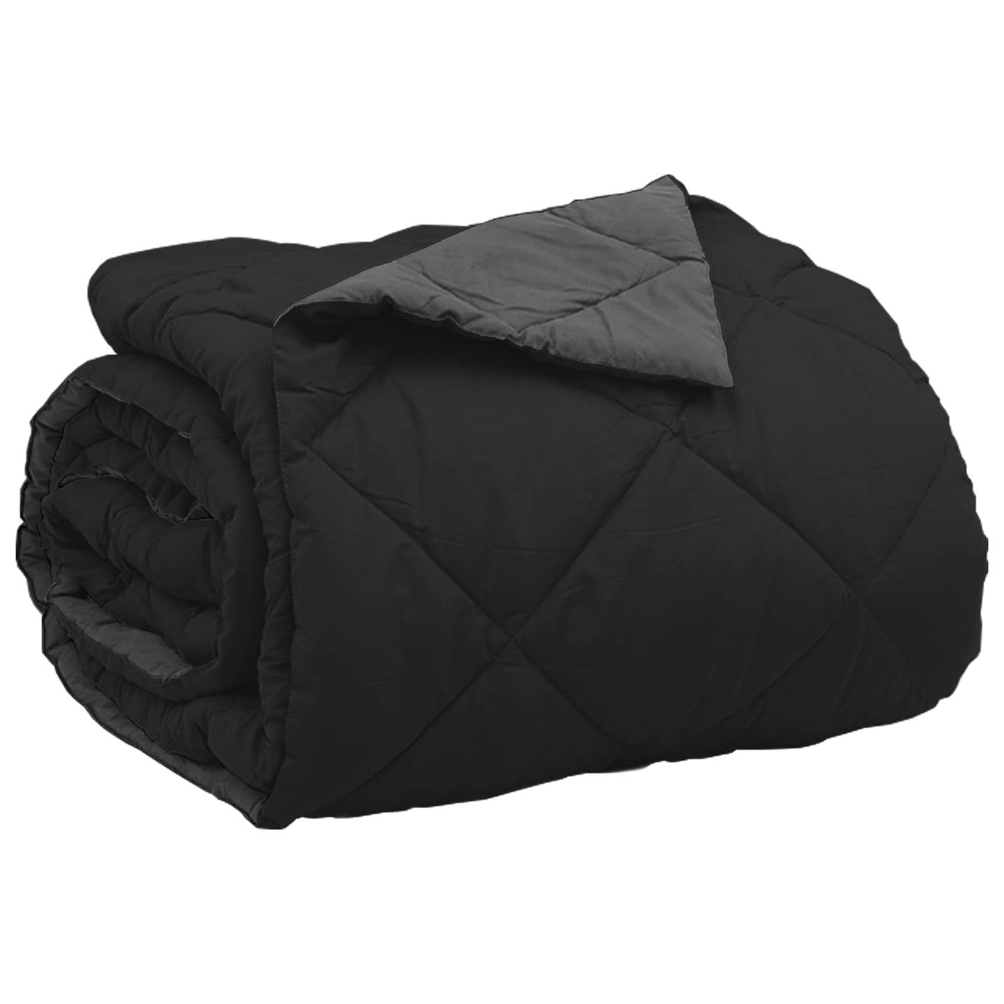 Summer Duvet Black and Anthracite 220 x 260 cm Microfiber