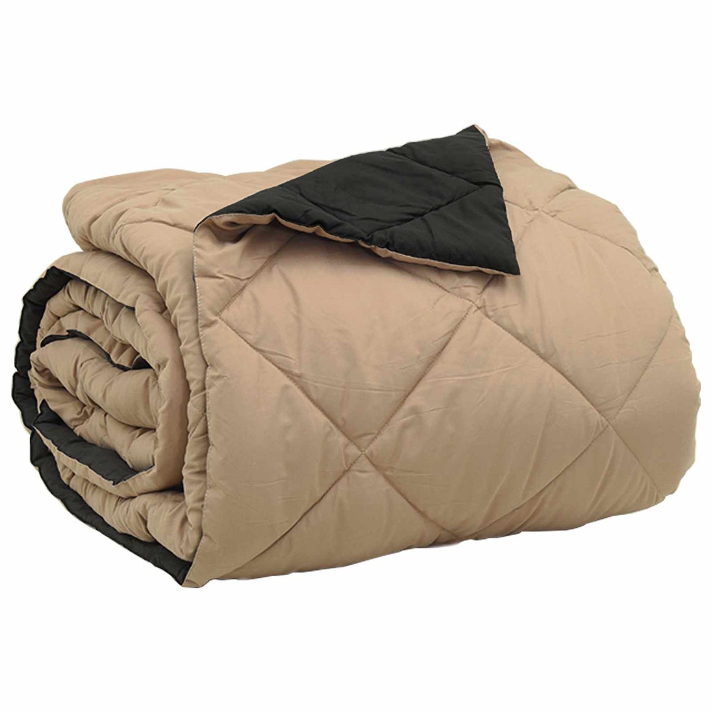 Summer Duvet Black and Taupe 240 x 200 cm Microfiber