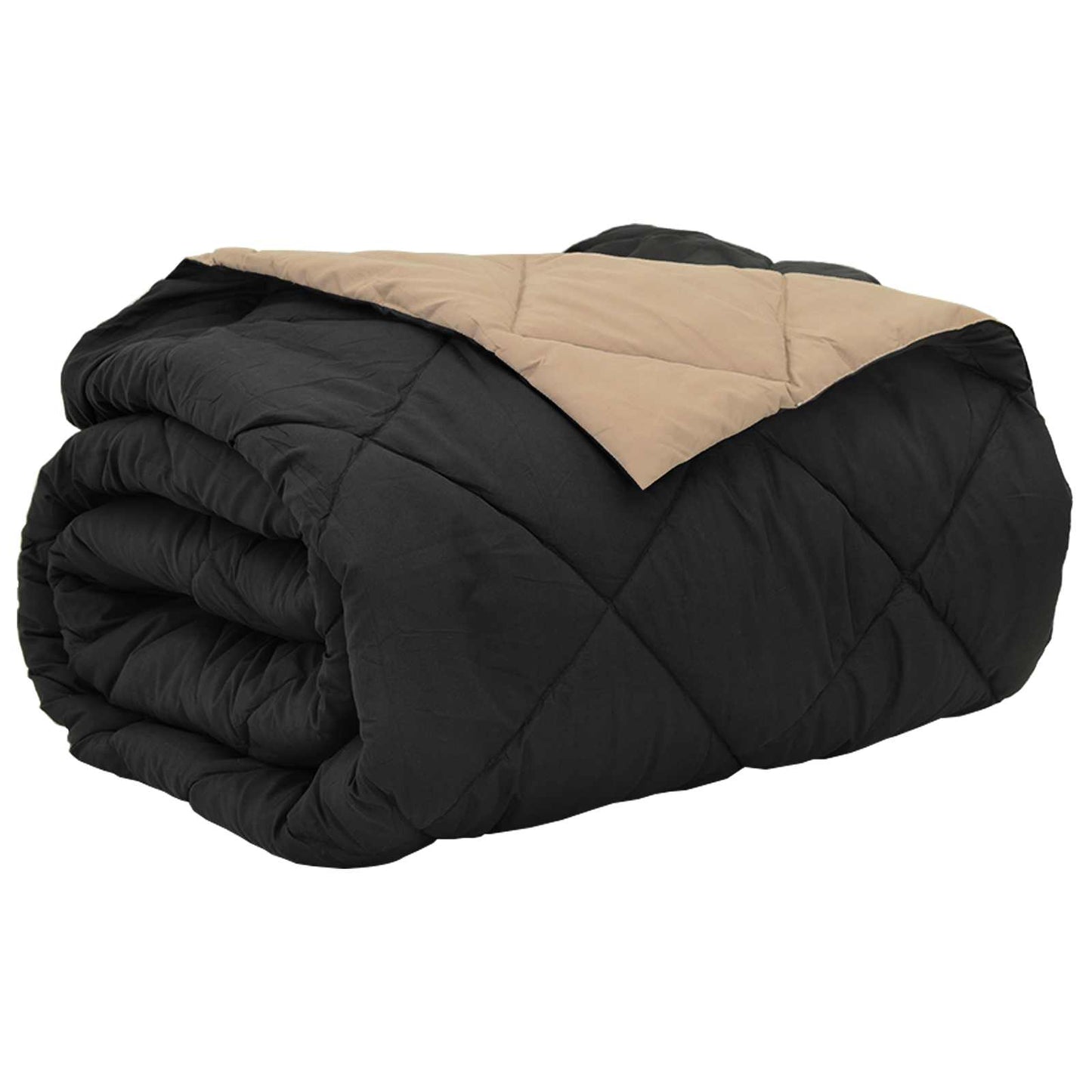 Summer Duvet Black and Taupe 220 x 200 cm Microfiber