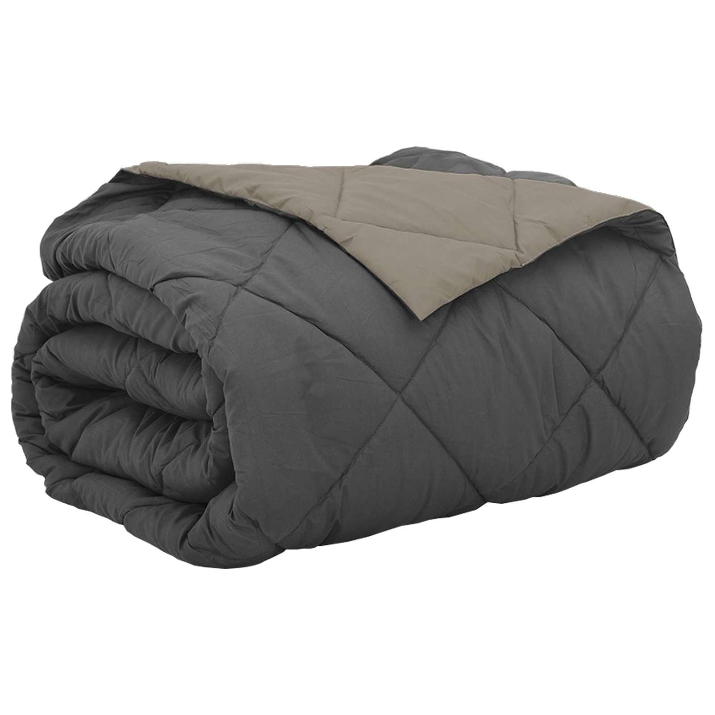 Summer Duvet Light Grey and Anthracite 200 x 200 cm Microfiber