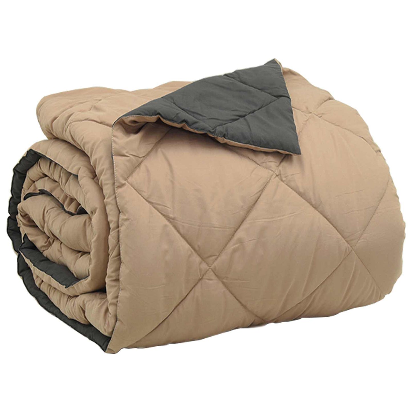 Full Year Duvet Anthracite and Taupe 200 x 200 cm Microfiber