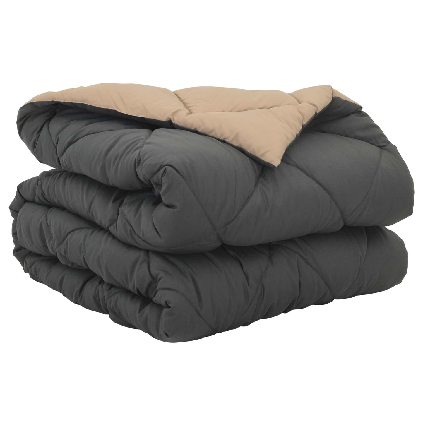 Full Year Duvet Anthracite and Taupe 155 x 220 cm Microfiber