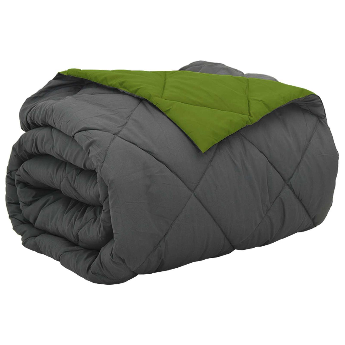 Full Year Duvet Green and Anthracite 200 x 200 cm Microfiber