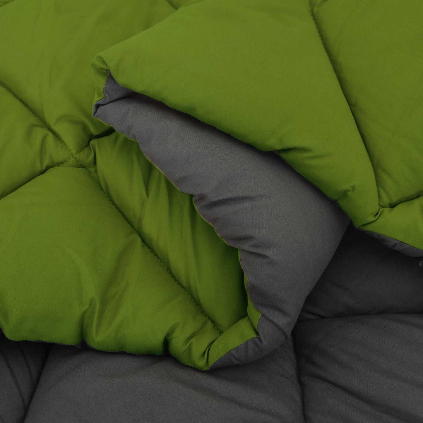 Full Year Duvet Green and Anthracite 200 x 240 cm Microfiber