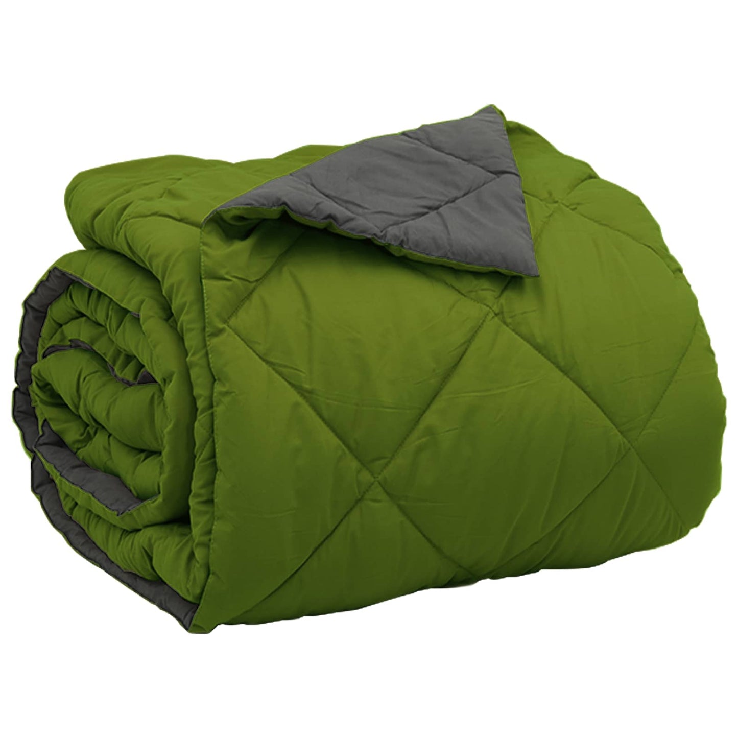 Full Year Duvet Green and Anthracite 200 x 220 cm Microfiber