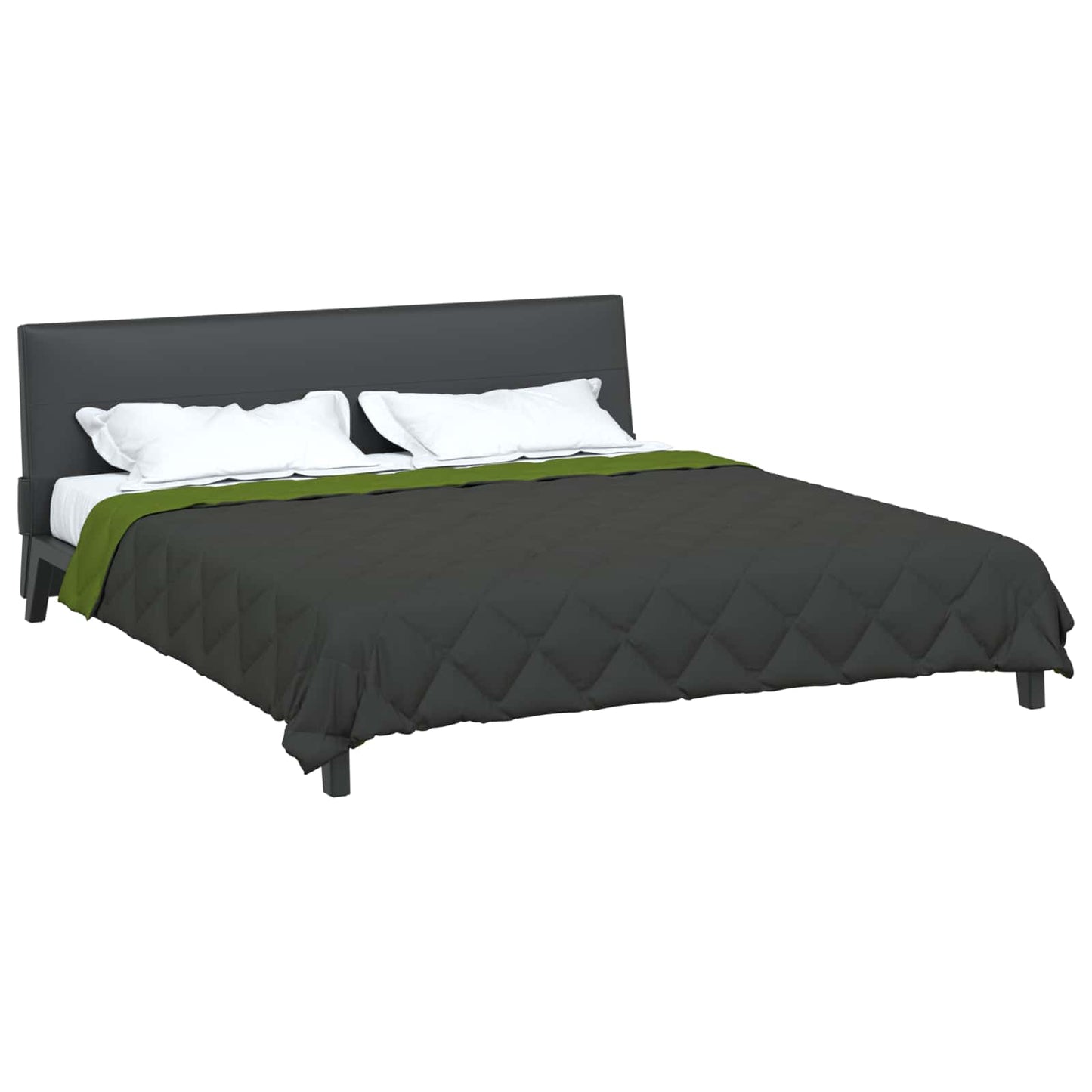 Full Year Duvet Green and Anthracite 220 x 240 cm Microfiber