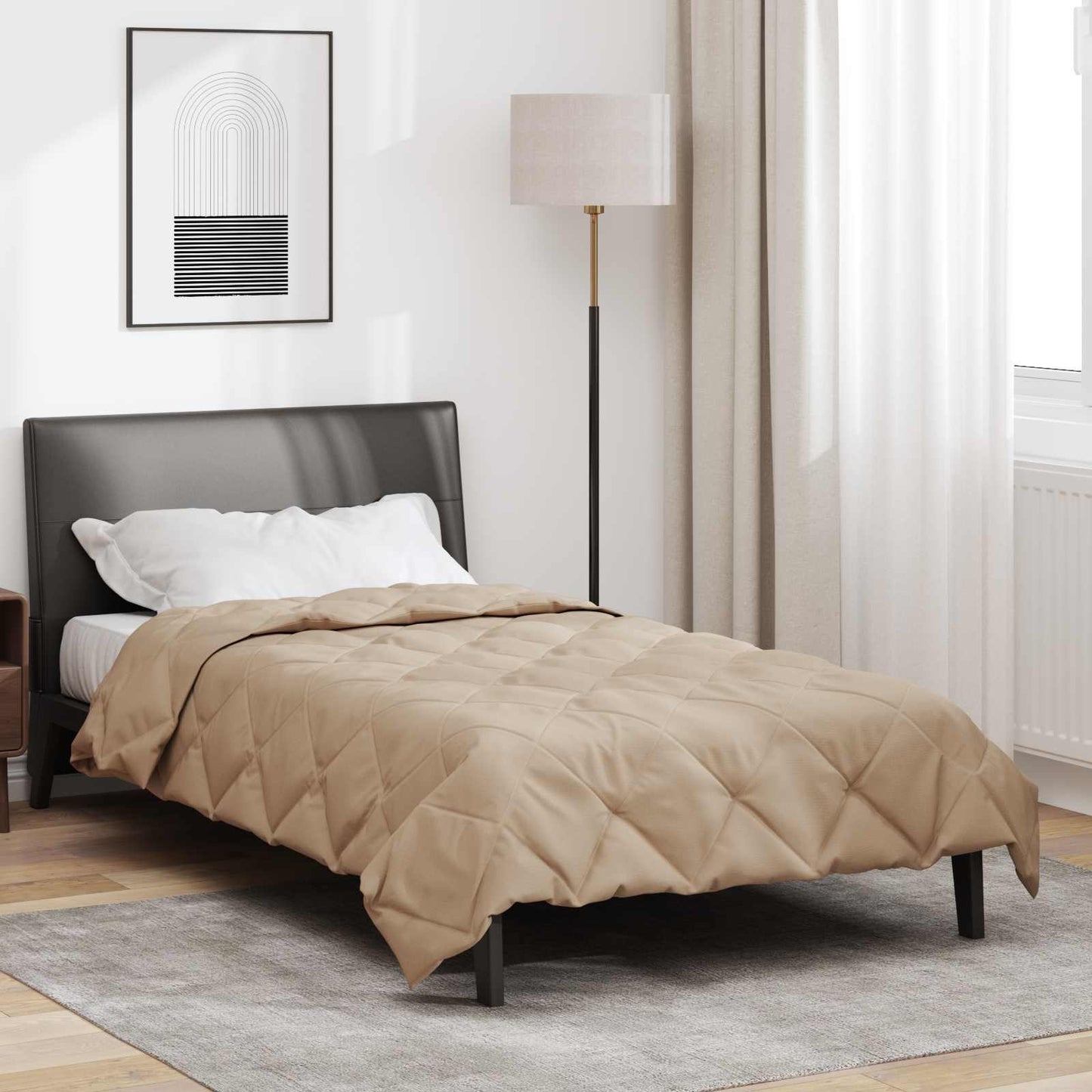 Full Year Duvet Taupe 140 x 200 cm Microfiber