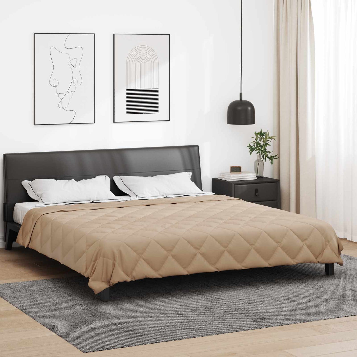 Full Year Duvet Taupe 220 x 260 cm Microfiber