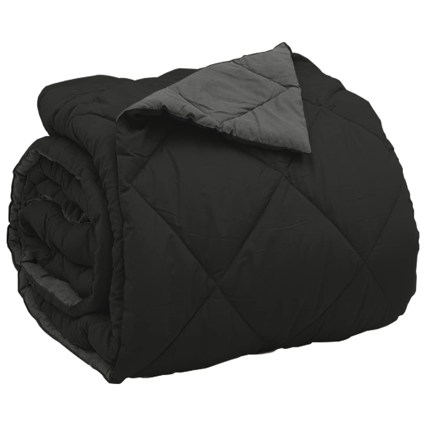 Full Year Duvet Black and Anthracite 200 x 240 cm Microfiber