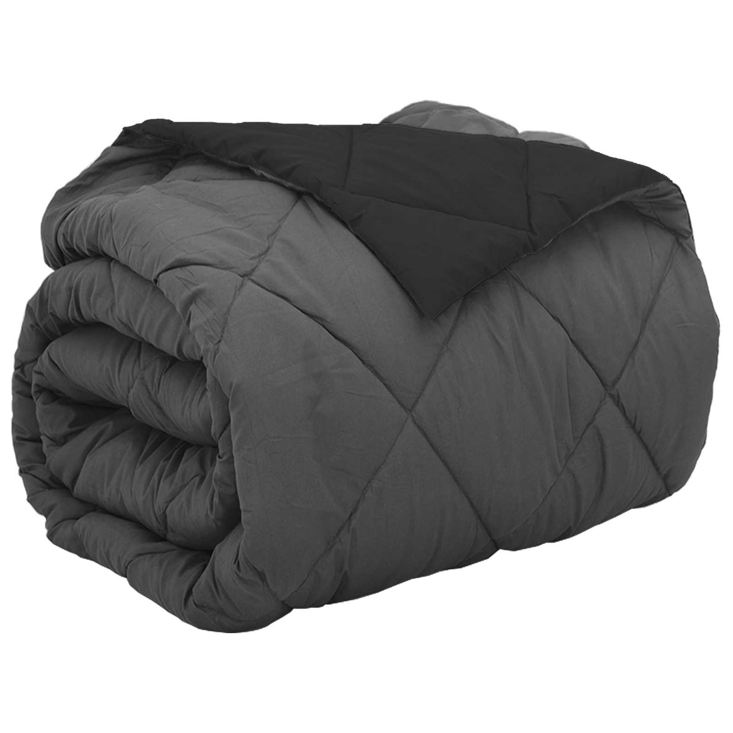 Full Year Duvet Black and Anthracite 220 x 240 cm Microfiber