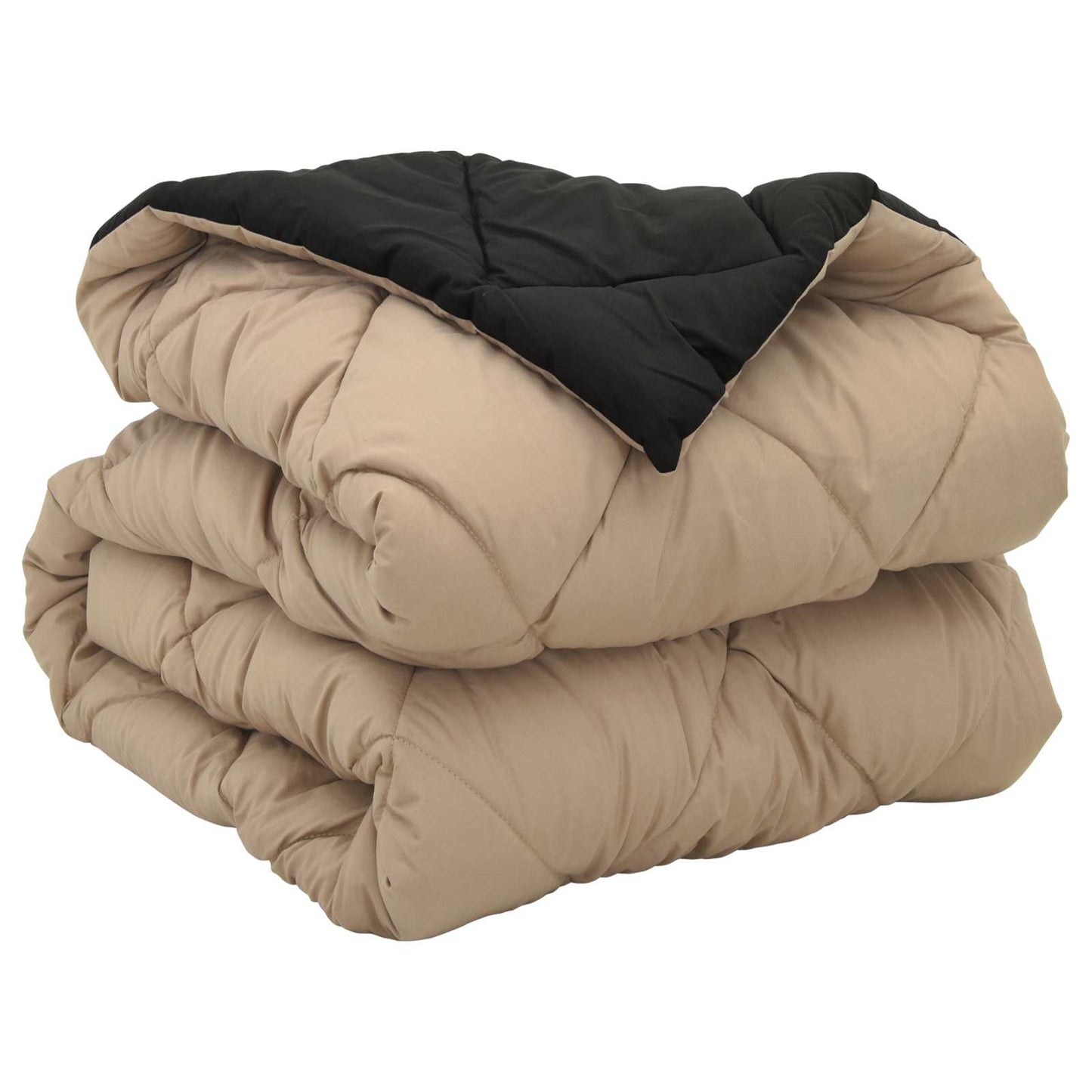 Full Year Duvet Black and Taupe 155 x 200 cm Microfiber