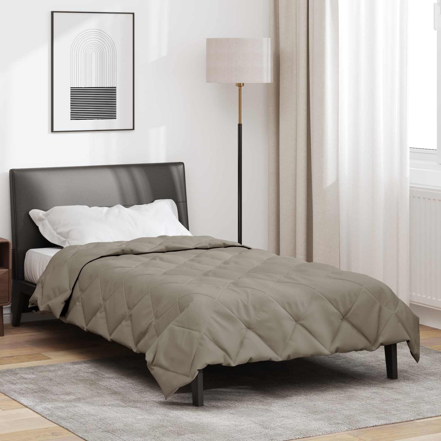 Full Year Duvet Light Grey 155 x 220 cm Microfiber