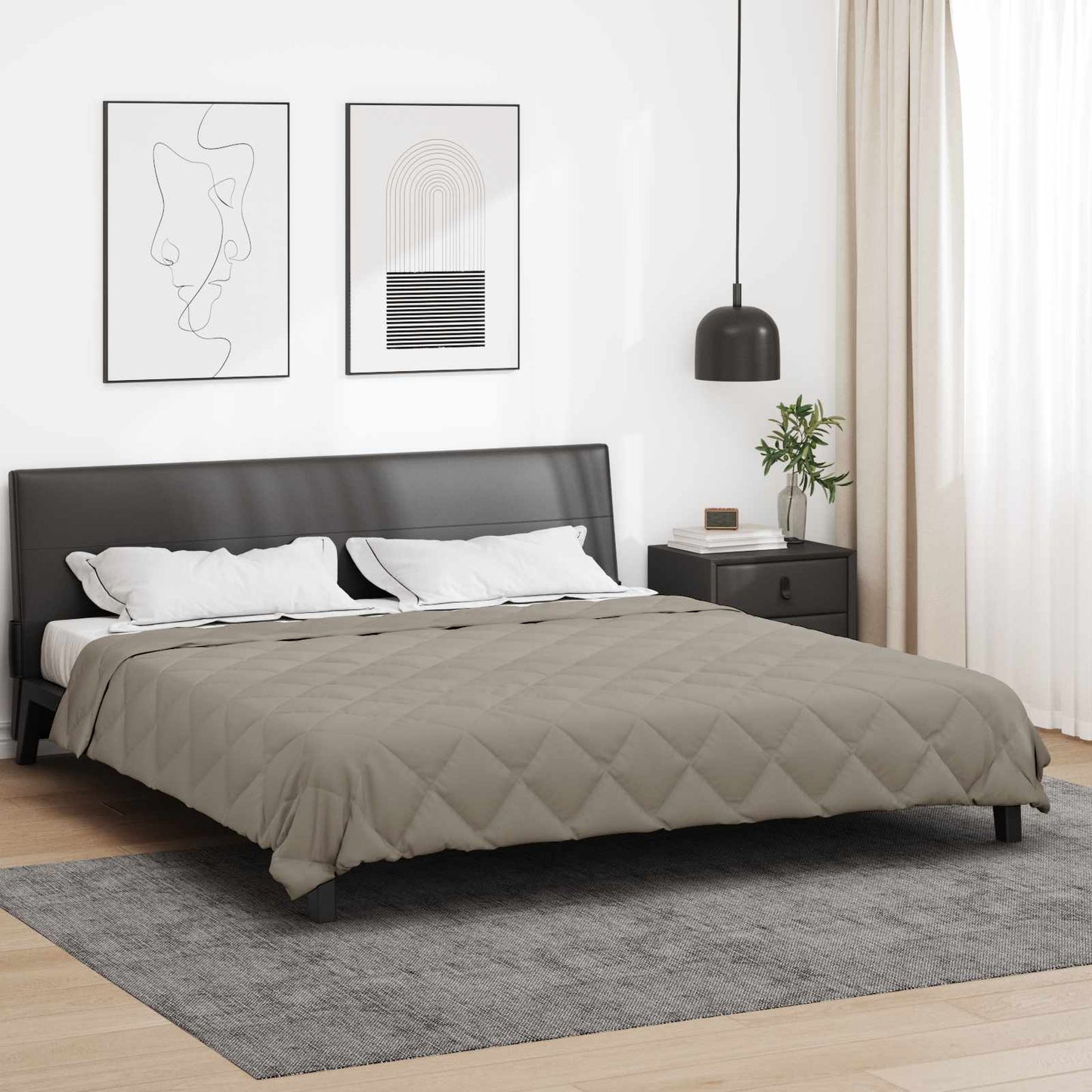 Full Year Duvet Light Grey 220 x 260 cm Microfiber