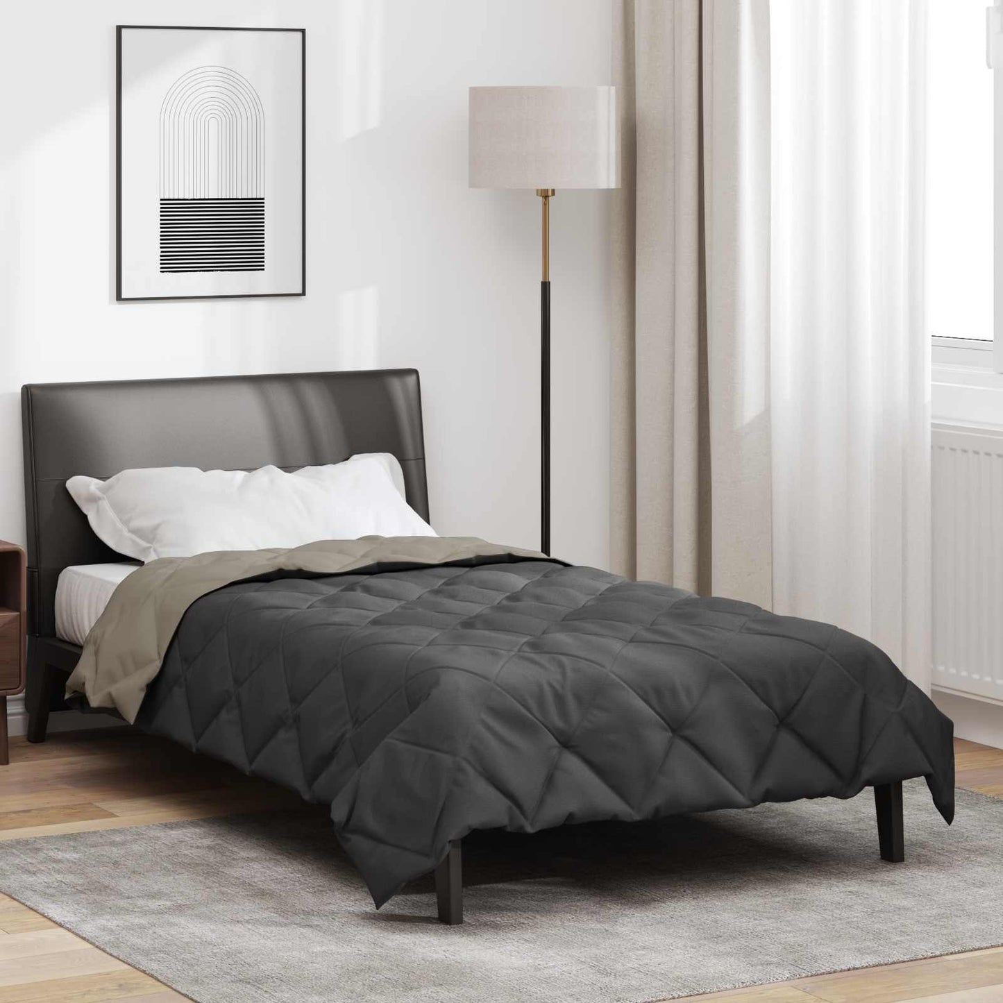 Full Year Duvet Light Grey and Anthracite 135 x 200 cm